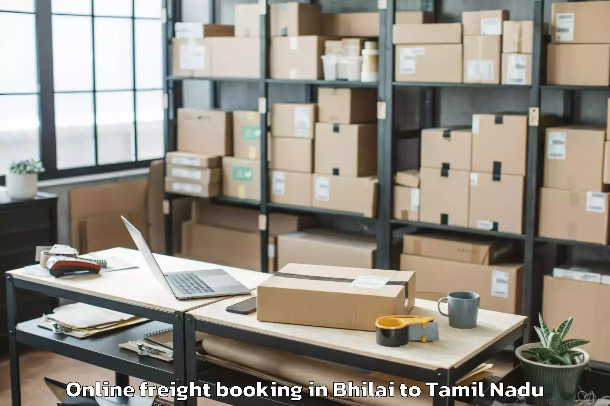 Trusted Bhilai to Kottaiyur Online Freight Booking